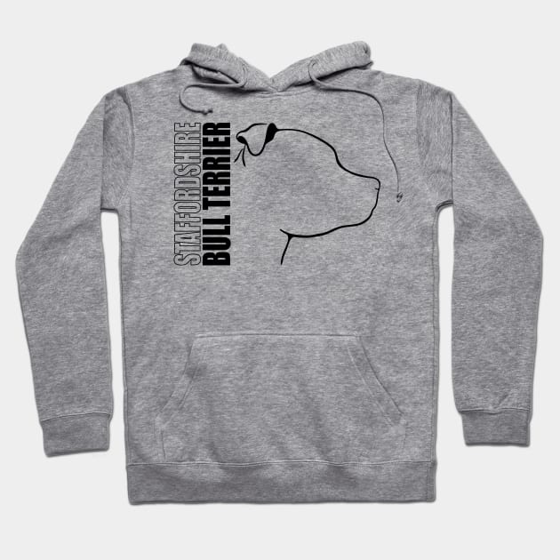 Staffordshire Bull Terrier profile dog lover Hoodie by wilsigns